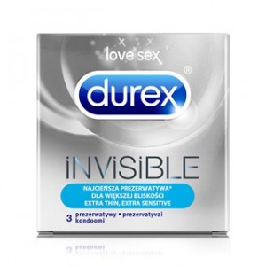 Durex Invisible dla wikszej bliskoci 3 sztuki