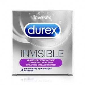 Durex Invisible dodatkowo nawilane 3 sztuki