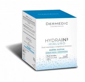 DERMEDIC Hydrain3 HIALURO - Krem nawilajcy o dogbnym dziaaniu 50 ml