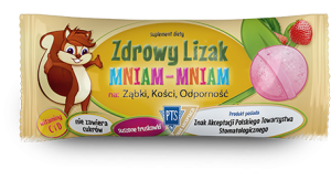 Zdrowy Lizak Mniam-Mniam smak truskawkowy 1 sztuka