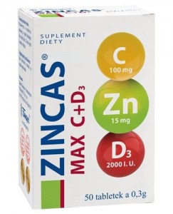 ZINCAS MAX C+D3 50 tabletek